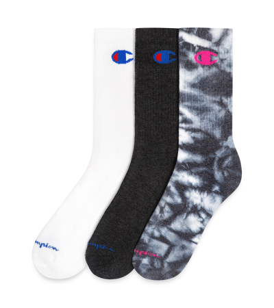 Champion Tie Dye Crew Socks Size 5-9 3 Pack 