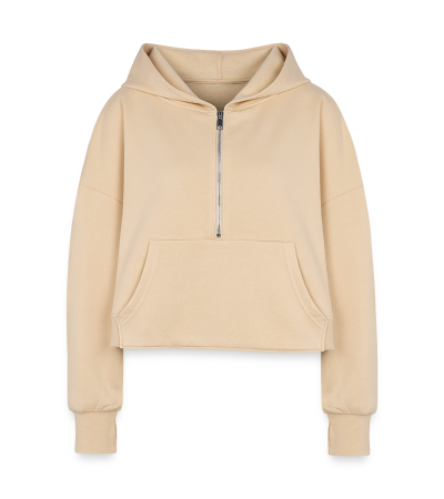 Women's Half Zip Cropped Hoodie